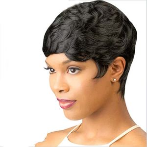 Kurze Perücken schwarze synthetische Perücke Cosplay Perruque lockiges Haar Cosplay Perücken synthetische Haarhochtemperaturbeständigkeit Faser