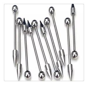 Partihandel Body Smycken Bar Ringar Blanda Silver Rostfritt Stål Näsa Navel Belly Lip Nippel Ögonbryn Öron Studs Boll Piercing Kit Body Smycken