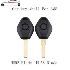 GORBIN 3 Buttons Remote Car Key Fob Case Shell for BMW 3 5 7 SERIES Z3 Z4 X3 X5 M5 325i E38 E39 E46 HU58/HU92 Blade No logo