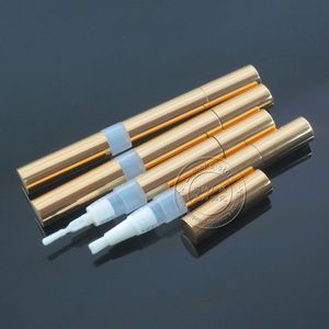 2.0ml Aluminiummetallpenna med olika applikatorer Glänsande guld twist up penna kosmetiska förpackningar moq 200pcs