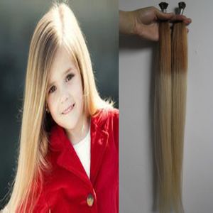 T27 / 613 Blonde Virgin Hair Ombre Pre Bonded Hair Extensions I Tip Machine Made Remy Rakt Mänskligt Hår
