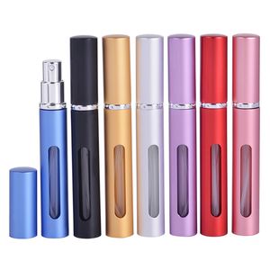 5ml 5CC Portable Perfume Atomizer Bottle Empty Refillable Glass Bottles Aluminum Pump Sprayer Cosmetic Containers