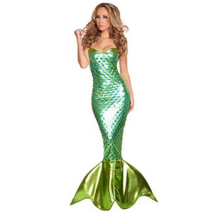 Novo Design de Halloween Mulheres Sereia Traje Tubo Sexy Top Dress Peixe Cosplay Desgaste Mermaid Cauda Trajes