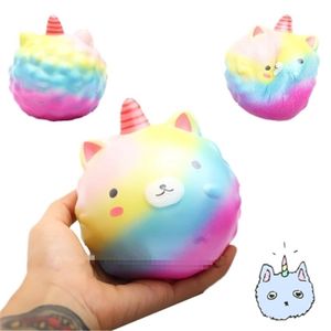 Giocattoli per bambini Regalo 11CM Jumbo Soft Lento aumento Arcobaleno Squishy Unicorno Kawaii Simpatico orso / Panda Cinghie per telefono Ciondolo Pane Torta Profumato Giocattoli per bambini