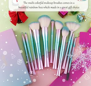Weihnachten Make-up. großhandel-Makeup Pinsel stücke Set Weihnachtsgeschenk Foundation Lidschatten bilden Kosmetische weiche synthetische Haare