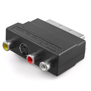 RGB SCART do 3RCA S-Video Adapter Composite RCA SVHS AV TV Audio Converter dla PS4 Wii wideo DVD Rejestrator telewizyjny Projektor telewizyjny Szybki statek