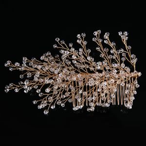 Bridal Wedding Hair Combs Crystal Bridal Hair Comb Copper Wire gold Combs Girls Bridal Headpieces Wedding Veil Dresses Hair Access280z