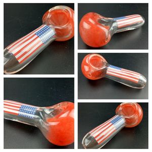 Färgglada pyrex glas bong rökning rörrör flagga United States komplex mönster innovativ design lätt ren bärbar högkvalitativ dhl