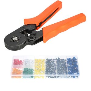 Freeshipping multifunktionell kabelkabel Crimping Twiers Tool Ferrule Crimpers 0.25-6.0mm + 800pcs / Lot Kopparisolerad sladdstift