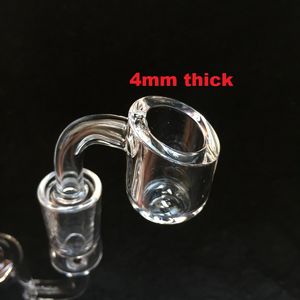 100 % echtes 4-mm-Quarznagelzubehör Domeless Buckets Banger Quarznagel 14-mm-Außengelenk 45 90 Grad für Wasserrohr