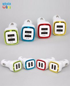 Square rocket car charger two USB quick charge vehicle-mounted mobile charger LED lights for iphoneXS X 8 7 6s 6 Plus htc samsung 100pcs/lot