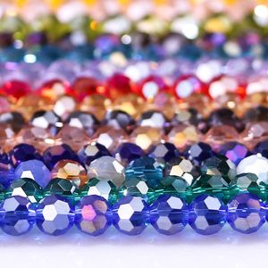 4mm Czech Faceted Crystal Piłka nożna Koraliki AB Kolor Szkło Okrągłe Rzemiosła Koraliki Do Biżuterii Dokonywanie 100 sztuk partii Hurtownie