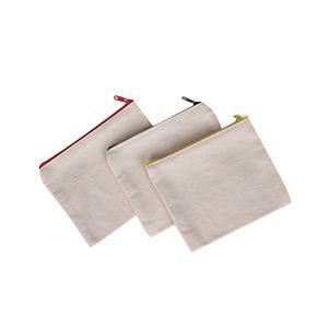 Blank canvas zipper Pencil cases pen pouches cotton cosmetic Bags makeup bags Mobile phone clutch bag organizer on Sale