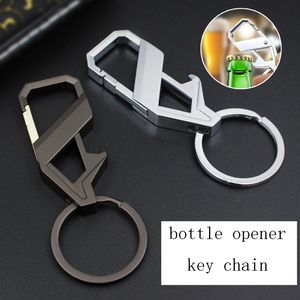 New Cool Mens Silver Plated Metal Keychains Ring Portable Bottle Opener Key Chain