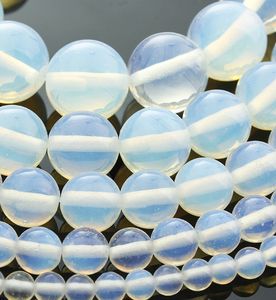 189pcs / parti 6 mm pärlor Moonstone lösa pärlor semi-dyrbara opal stenpärlor DIY smycken