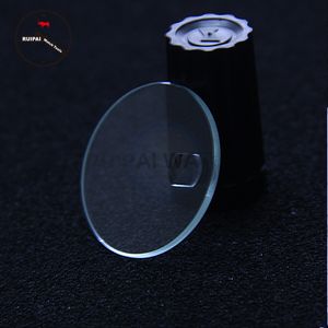 Atacado 2 pçs / lote de vidro mineral liso, 34 ~ 35mm relógio de vidro com lente de data para substituição de vidro