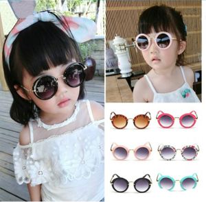 패션 아이 작은 소년 여자 여자 어린이 레트로 안티 -UV400 태양 그늘 유아 고글 안경 선 글래스