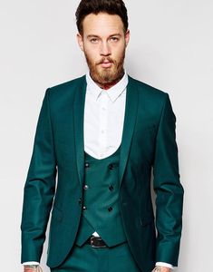 New Arrival Groom Tuxedos Groomsmenshawn Lape Vent Slim Garnitury Fit Best Man Suit Suit Siatek Wedding / Męskie Bardzo: Kurtka + Spodnie + Kamizelka + Krawat) No: 53