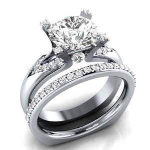 Drop Shipping Neuankömmling Professioneller Luxusschmuck 925er Silberfüllung Rundschliff TopasSaphir CZ Diamant Ehering Ring für Frauen Geschenk