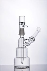 Hot Sale Three Layers Cake Glass bubbler Mini Solider Vapor Hookah 12.4CM Water Pipe 14mm Joint Glass Bongs