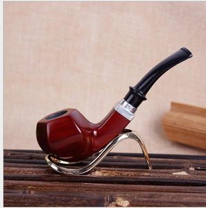 Red Sandalwood Pipe Rurnie Rękoinetka Rękojeść Ręka Tobacco Wiadro jest wyposażone w filtr 9mm mahoń