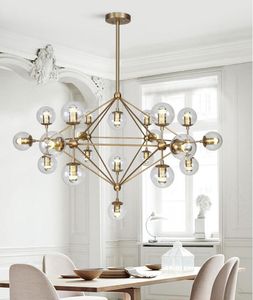 Nordic Led Globe Pendant Light Creative Glass Ball Chandeliers 3/5/10/15/21 Heads for Dining Room Bedroom Bar Light Fixtures