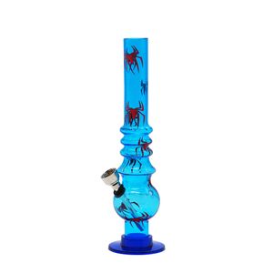 8.27 Inch Smoking Acrylic Bong with 15MM Metal Bowl Spider Pattern Mix Smoking Water Pipes Popular Acrylic Tobacco Hookah Bongs Smoking Accessory