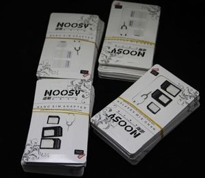 4'ü 1'den 1'e dönüştürün Noosy Nano SIM kartı akıllı telefon için Mikro Standart Adaptöre Cep Telefonu