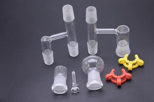 90-Grad-14-mm-18-mm-Stecker-Buchse-Reclaimer-Glasadapter mit Glaskuppelnagel und Jar-Keck-Clip für Glasbongs, Bohrinseln und DAB