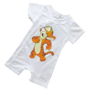 Baby Jungen Rompers Tiger Boys Sommerkleidung weißer Straucher Kleinkind Jungensuiten 12m Babykleidung