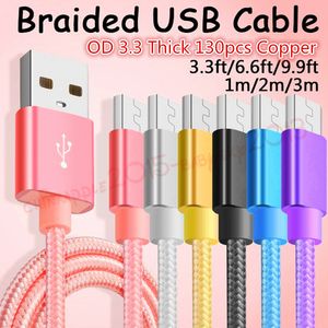 Carregador rápido de velocidade rápida, 1m 2m 3m tipo c micro cabos usb para samsung galaxy s8 s10 htc huawei android phone v8 cabo fio