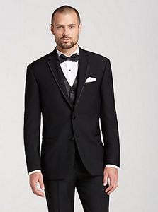 Yüksek Kalite Iki Düğme Siyah Damat Smokin Notch Yaka Groomsmen Best Man Suits Mens Düğün Takımları (Ceket + Pantolon + Yelek + Kravat) NO: 1110