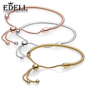 Dorapang 100% 925 Sterling Silver New Rose Gold 18K Gold Golden Glitter Instant Slide Armband för kvinnor Present