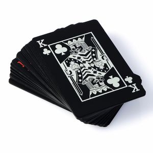 Cool Black Texas Holdem Czarny Close-up Magic Pokaż Karty Wodoodporna Plastikowa Karta do gry gry Poker Karty Gry planszowe