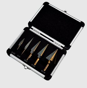 Wholesale metal drill bit set resale online - 5pcs step cone drill set drill bits for metal tool box Hole Cutters power cones HSS high speed steel multiple ferramentas
