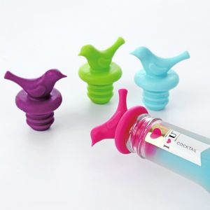 Funny Tool Novelty Bird Silicone Wine Bottle Stoppers Kit for Wine and Beverage Bottle Stoppers with color