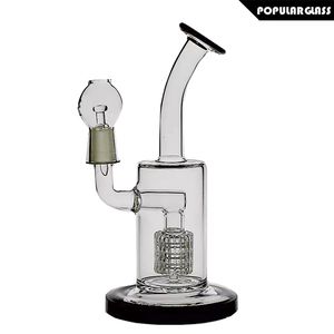 SAML 22 cm Tall Dab Rig Nargile Matrix Sigara Su Borusu Lastik Süzme Cam Bong Ortak Boyutu 18.8mm PG5047