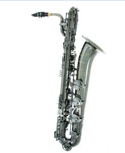 Baritone saxofon Högkvalitativ Margewate Woodwind musikinstrument Svart nickelpläterad yta med fodral för jazzmusik