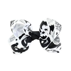 12 pezzi 3 pollici fiocchi di nastro del grosgrain di Halloween con clip fantasma zucca girandola fermagli per capelli accessori HD751