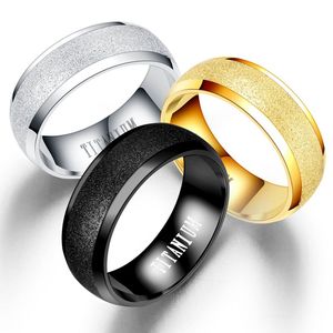 Rostfritt stål ringband svart ros guld silver färg bröllop engagemang frostade ringar för kvinnor män mode fina smycken