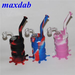 Оптовая мини силиконовые буровые установки DAB JAR BONGS WOOK TOBE CONTAH CONTAH CLOSIC SILICON BURM BONM RUB Курительные трубы Bubbler Bong