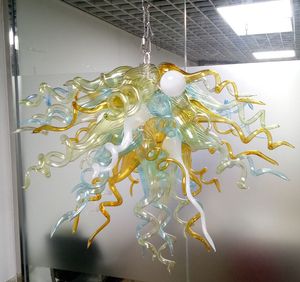 China Estilo arte pingente luz sala de estar romântico decoração lâmpada de decoração mão soprada lustre de cristal de vidro