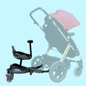 Gratis frakt Baby Barnvagn Tillbehör - Justerbar pedal, Babybilpedal för 2 barn, Toddler Stående fotbräda
