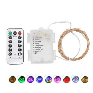 Umlight1688 5/10M Waterproof Remote Control Fairy Lights Battery Operated LED Lights Decoration 8 Mode Timer String Copper Wire Christmas
