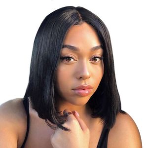 Short Bob Lace Front Wigs Straight Human Hair Wig Brazilian Virgin Remy Hair Bobby Pre Plucked Medium Cap 130% 150% 180% Density