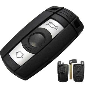 Jingyuqin Remote 3 Knappar Bilnyckelfall för BMW 1 3 5 6 Serie E90 E91 E92 E60 Remote Key Shell Case Smart Key Blade Fob