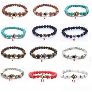 23 estilos mulheres e homens moda cura natural energia pedra yoga hamsa mão evil eye beads pulseira presente de natal