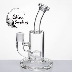 Glas Bong 7,25 tums hookahs med 14 Kvinna Joint Honycomb Percolator Dome Oil Rig Vattenrör Pyrex Rigs