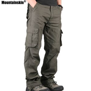 Men's Pants Cargo Pant Casual Multi Pockets Solid Color Tactical Army Straight Slacks Long Trousers SA497