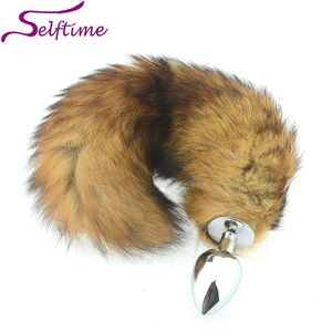 3 Sizes of Metal Erotic Anal Butt Plugs , Long Fox Tail, Anus Sexy Toys For Women & Men, Funny Adult Love Fox Tail AS026S S924